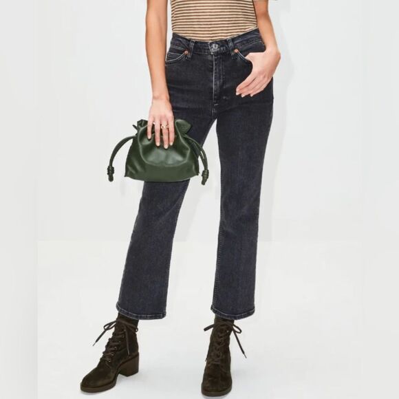 Re/Done Denim - RE/DONE 70’s Crop Boot in Stone Noir NWT size 31 womens denim $275 retail